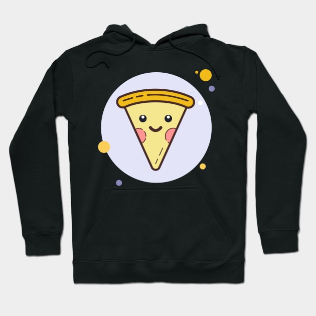 Kawaii Pizza Cartoon Cute Baby Face Hoodie by InkyArt